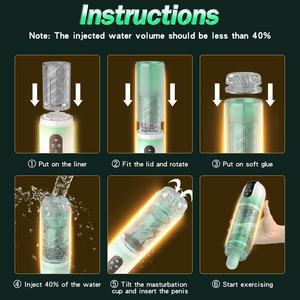Pocket Touch Realistischer Grüner Männlicher Masturbator mit 7 Saugmodi, Rotationsfunktion, Spa-LED-Anzeige, 100% Wasserdicht IPX7 <span class=keywords><strong>Penis</strong></span> - Product Image 3