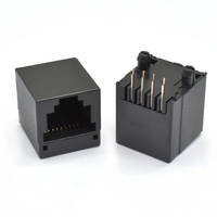 Connecteur RJ45 8P8C à un port de type 52E en plastique noir CAT6 UTP, fiche 8 positions pour câble réseau Ethernet