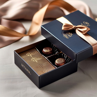 Boîte cadeau de luxe personnalisée pour chocolats avec insert séparateur et nœud en ruban pour bonbons, biscuits et emballages de friandises