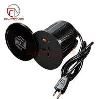 Bloc d'alimentation encastrable 15W avec chargeur sans fil et ports USB Type C PD 20W à charge rapide, compatible prises EU US UK, pour bureau et domicile