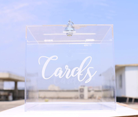 Hochzeit Acryl Karte Box, Kristall Klare Plexiglas Box mit Deckel Schloss und Schlüssel, mr & Mrs Geld Karte Geschenk Halter Spende Box