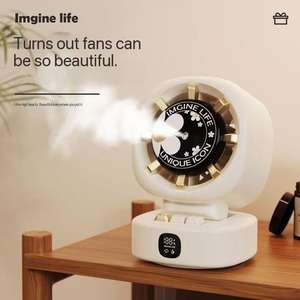 Ventilador de Escritorio sin Aspas con Rociador de Agua y Oscilación Automática de Alta Velocidad, Ventilador Eléctrico Portátil - Product Image 3