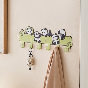 Crochets de rangement muraux mignons en forme de dessin animé, design panda en fer forgé - Product Image 2