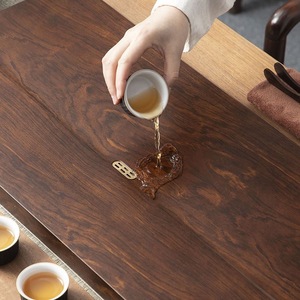 Nueva mesa de té grande para preparación en seco con bandeja de drenaje plana, disponible al por mayor desde una unidad, mesa de té de bambú. - Product Image 6