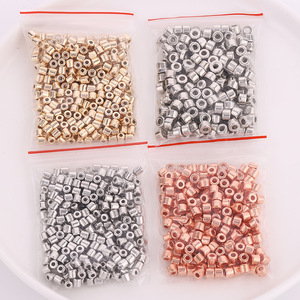 Cylindrical Spacer Beads Gold Silver Rose Gold Plated Plastic Resin DIY Jewelry Making Accessories For <b>Bracelets</b> Necklaces - Product Image 1