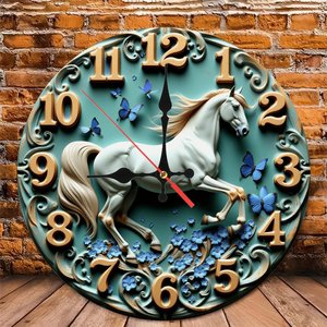 Round Wooden Wall <b>Clock</b> Artistic Minimal Design Quiet <b>Movement</b> Home Living Room Decor 25x25Cm - Product Image 5