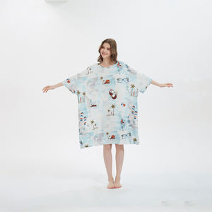 Chemises de nuit doux bambou pyjamas longue nuit surdimensionné T-Shirt vêtements de nuit confortables robe de nuit refroidissement sommeil t-shirt pour les <span class=keywords><strong>femmes</strong></span> - Product Image 1