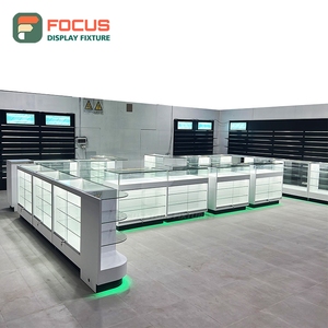 Vitrine à tabac sur mesure, finition mate, étagère en verre, tiroir verrouillable, vitrine à cigarettes - Product Image 1