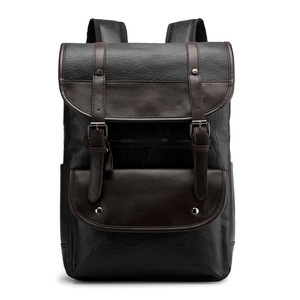 Sac à dos pour homme, tendance rétro, pour ordinateur portable, voyage, grande capacité, imperméable, en cuir - Product Image 6