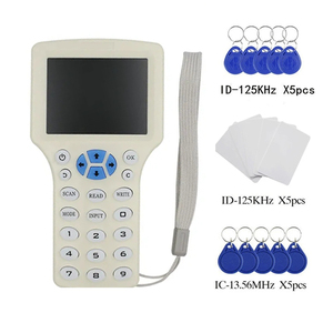 Tiếng Anh 10 Tần Số <span class=keywords><strong>RFID</strong></span> <span class=keywords><strong>Reader</strong></span> Writer Máy Sao Chép Cáp USB IC/ID Cho 125Khz 13.56Mhz Thẻ Màn Hình LCD Duplicator - Product Image 2