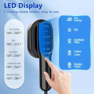 Vaporizador de Ropa Portátil de 1000W, Pantalla LCD Eléctrica, 5 Velocidades Ajustables, 100ML, Planchado en Seco y Húmedo, para Viajes - Product Image 2