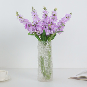 Fleurs artificielles de delphinium violettes en soie, haute simulation, pour décoration de mariage, style moderne, réutilisables, recyclables, branche unique - Product Image 1