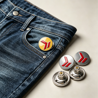 Kancing Jeans Logam Embos Logo Kustom Canggih untuk Kemeja Wanita OEM/ODM Kancing Denim Kuningan untuk Aksesoris Pakaian