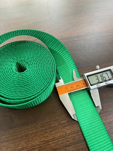 Sangle en polyester 100% rayée verte 32 mm SANBOO, durable, haute capacité de charge, sangle de fixation robuste pour le transport de marchandises - Product Image 3