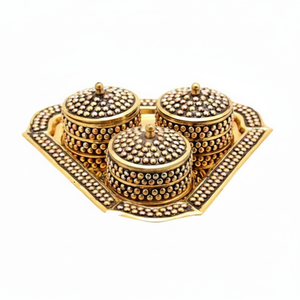 Nuevo Plato para Servir Chocolate de Boda, Diseño Moderno Hecho a Mano, Alta Calidad, Metal Dorado, Apto para Lavavajillas, para Hotel y Restaurante - Product Image 1