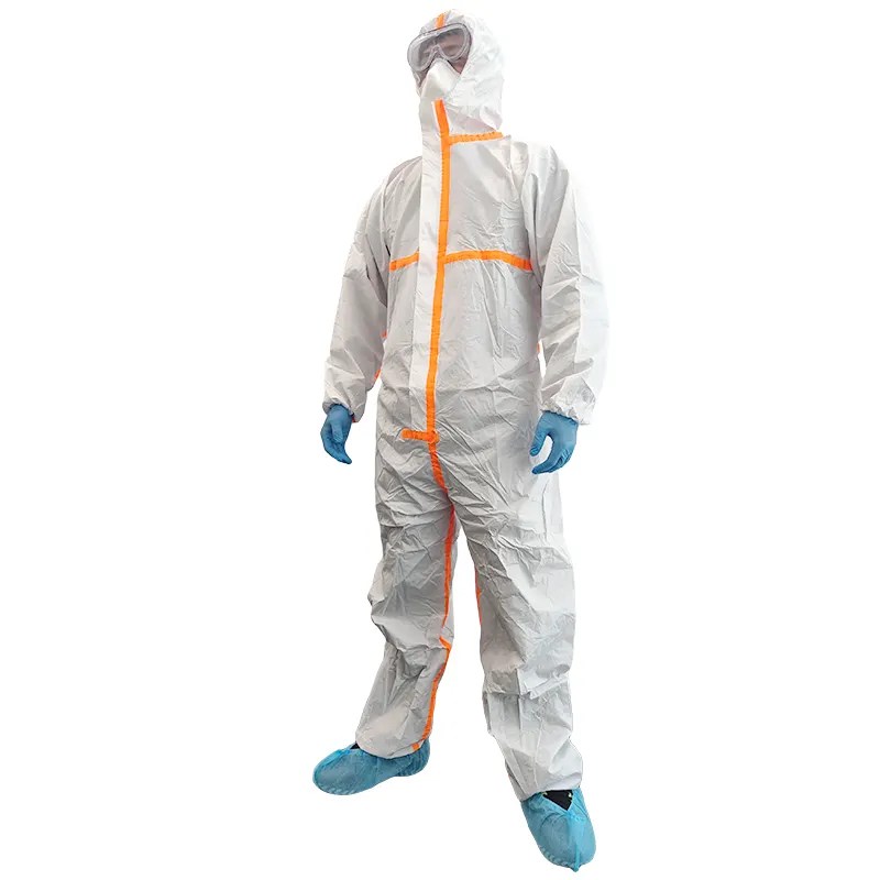 Ce Oem Fabriek Groothandel Microporeuze Ppe Werk Uniforme Algemene Beschermende Volwassen Antistatische Chemische Wegwerp Overall