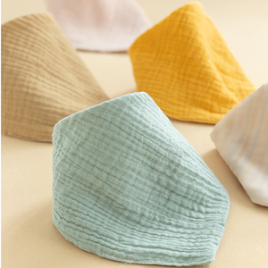 Solide bave mousseline arbre nouveau-né 100% coton bébé réutilisable doux Triangle bouton Anti <span class=keywords><strong>sale</strong></span> salive serviette bavoirs salive avec bouton - Product Image 3