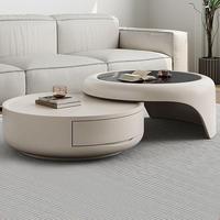 Table basse moderne couleur crème de style italien Armoire en verre design simple de luxe pour petits appartements lumière tendance