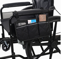 Sac de rangement multifonctionnel en nylon durable pour poussette, multi-poches, pliable, à suspendre au véhicule, pour fauteuil roulant
