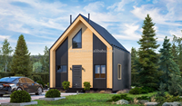 Villa préfabriquée modulaire en acier portable de 2 étages en forme de A de 40 pieds personnalisée pour maison familiale, hôtel ou petite maison conteneur