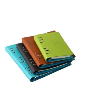 적당한 크기 열 PU 가죽 소프트 커버 ringbinder 나선형 메모장 저널 노트북 지퍼 가방