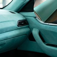 Rollo de Vinilo para Automóvil, Tela de Microfibra Gruesa, Tela de Gamuza Autoadhesiva para Automóvil, Revestimiento Interior para Automóvil, Película Protectora Negra para Interior de Automóvil