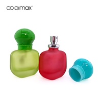 Flacon de parfum unique et tendance de 35 ml, en verre givré vibrant, non transparent, avec estampage à chaud, style Pop-Art, bouchon à bulles