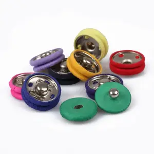 Fancy Custom Round Shape Fabric Covered Brass Press Metal Snap Button For Coat