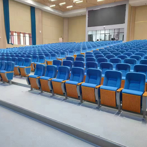 Silla moderna de tela para auditorio, cine, iglesia, empresa, conferencias, multifuncional, con marco de metal y tablero plegable para escribir. - Product Image 1