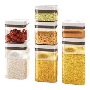 Contenedor hermético tipo prensa de 1000ml 1700ml, cilíndrico, de calidad alimentaria, con tapa con clip para granos, cereales, harina y aperitivos. - Product Image 3