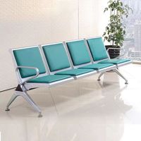 Chaise d'attente moderne de haute qualité en acier inoxydable avec cadre et coussin en cuir Chaise d'aéroport