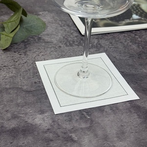 Serviette de table personnalisable transfrontalière pour hôtel, style occidental, pour avion, cocktail, blanche, pliée en forme de fleur, sans nappe - Product Image 6