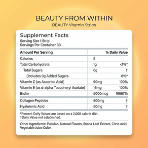 Servicio de Marca Privada: Película Oral de Belleza con Péptidos de Colágeno para el Cabello, la Piel y las Uñas - Product Image 2