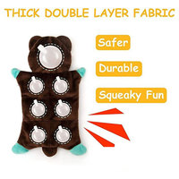 Jouet à mâcher pour animaux de compagnie en peluche, sans rembourrage, avec son intégré, saveur poulet, écologique, super doux, brodé, pour la dentition