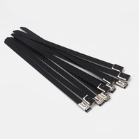 Edelstahl SS 316 Nylon PVC beschichtet 4,6x150mm Metall nachweisbarer Kabelbinder 4,6mm Breite 400mm Länge Schloss PPA Polyamid