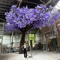 Grand arbre artificiel de Jacaranda, faux arbre pour les lieux de check-in des influenceurs, décoration de mariage et ornement paysager extérieur