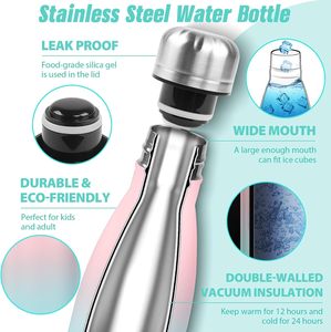 Bouteille d'eau isotherme en acier inoxydable <span class=keywords><strong>de</strong></span> 17 oz, à double paroi, sous vide, anti-fuite, sans BPA, pour boissons chaudes et froides, course à pied, gym, sport - Product Image 3