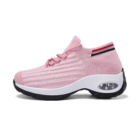 Chaussures de sport QILOO en maille, type chaussette, avec amorti par coussin d'air, semelle épaisse, antidérapantes, pour la marche quotidienne