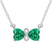 Nouveau Collier SPJ en Argent Sterling S925 Papillon Double Cœur avec Pierre de Naissance, Bijou d'Anniversaire en Zircon Cubique pour Femme (12 Mois)