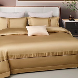 Bộ chăn ga gối đệm cao cấp bán buôn, đặt may theo yêu cầu, kích thước King, chất liệu lụa mềm mại, chăn bông 100% cotton, ga trải giường, bộ chăn ga gối đệm kích thước <span class=keywords><strong>Queen</strong></span> - Product Image 5