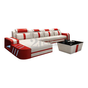 Di lusso Per Il Tempo Libero Chaise Salotto Mobili Led <span class=keywords><strong>Angolo</strong></span> A Forma di <span class=keywords><strong>L</strong></span> Divano In Pelle - Product Image 1