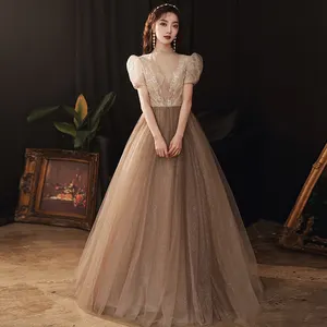 2020 eleganti <span class=keywords><strong>abiti</strong></span> da sera <span class=keywords><strong>con</strong></span> <span class=keywords><strong>scollo</strong></span> a barchetta in Tulle <span class=keywords><strong>con</strong></span> paillettes e mezza manica - Product Image 1