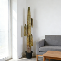 Grand cactus artificiel, plantes succulentes du désert, plastique durable, cactus jaune de haute qualité, décoration intérieure, remise de diplôme, mariage