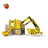 Toboggan extérieur vibrant personnalisé en forme de camion de pompiers pour aire de jeux, équipement de maisonnette pour enfants, idéal pour les parcs d'attractions - Fabrication chinoise