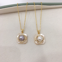 Collier de perles d'eau douce naturelles carrées de luxe en coquillages de mer en gros SHDIYAYUN pour femmes