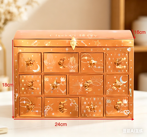 Calendario de Adviento de Lujo con Certificación FSC - Caja de Joyería con Doble Puerta para Collares, Reutilizable, Cuenta Regresiva para Navidad - Product Image 1