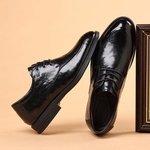 Chaussures habillées en cuir marron pour hommes, à lacets, bout pointu, pour le bureau et les occasions formelles - Product Image 2