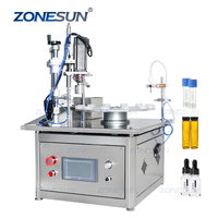 ZONESUN ZS-AFC1M Machine de remplissage et de bouchage automatique rotative monobloc 2-en-1 pour petites bouteilles en verre, idéale pour les huiles essentielles