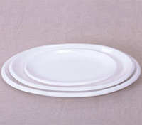 Assiette à poisson contemporaine en céramique blanche pure, écologique, très vendue, pour poisson vapeur, assiette creuse pour hôtel, restaurant, maison