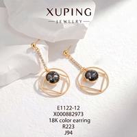 Anting-anting gantung kristal panjang grosir Xuping Jewelry, berlapis emas 18K, bentuk hati, bunga, bintang, untuk pesta wanita dan pengantin.